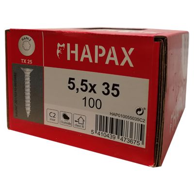 Hapax - Vis Terrasse Inox C2 5,5x35 - Boîte de 100