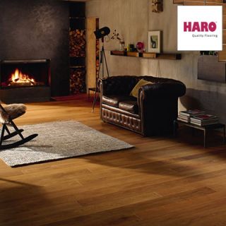 528678 Haro Parquet - Planche large à l'ancienne série 4000 - Chêne fumé markant brossé 4V huilé Naturalin +