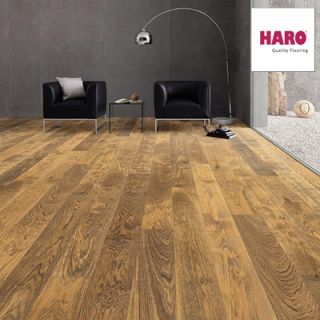 529062 Haro Parquet - Planche large à l'ancienne série 4000 - Chêne Barrique Selectiv brossé 4V