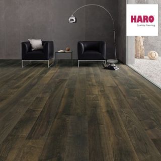 529065 Haro Parquet - Planche large à l'ancienne série 4000 - Frêne gris olive Expressiv brossé 4V huilé oléovera