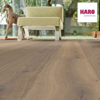 548012 Haro Parquet - Planche large à l'ancienne série 4000 - Chêne fumé léger - blanc puro sauvage - brossé 4V huilé Naturalin +