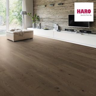 539589 Haro Parquet - Planche large à l'ancienne série 4000 - Chêne brun roseau sauvage brossé 4V huilé Naturalin +