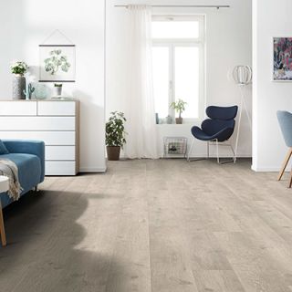 Parquet Stratifié - TRITTY 100 - Chêne Bergamo gris argent 541470