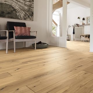 547502 Haro Parquet - Planche large à l'ancienne série 4000 - Chêne Invisible Sauvage brossé 4V verni Naturadur