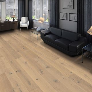 547568 Haro Parquet - Planche large à l'ancienne série 4000 - Chêne blanc clair Sauvage brossé 4V verni Naturadur