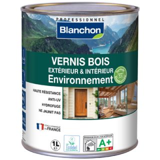Blanchon - Vernis Bois Extérieur & Intérieur Environnement Biosourcé - 1L - Incolore Mat