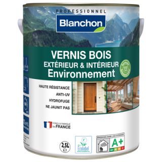 Blanchon - Vernis Bois Extérieur & Intérieur Environnement Biosourcé - 2.5L - Incolore Mat