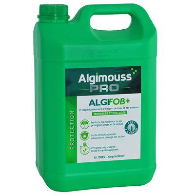 Algifob + - Hydrofuge et Imperméabilisant eau + graisses pour terrasses et dallages, prêt à l’emploi