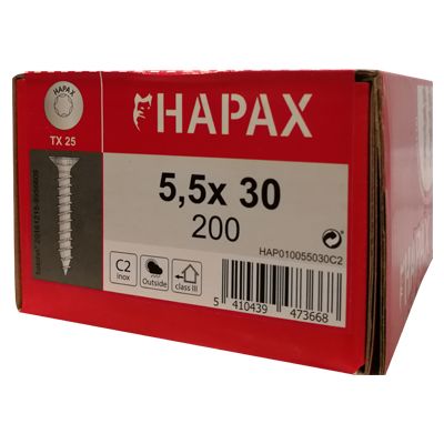 Hapax - Vis Terrasse Inox C2 5,5x30 - Boîte de 200